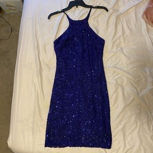 Royal Blue glitter dress perfect for Homecoming!